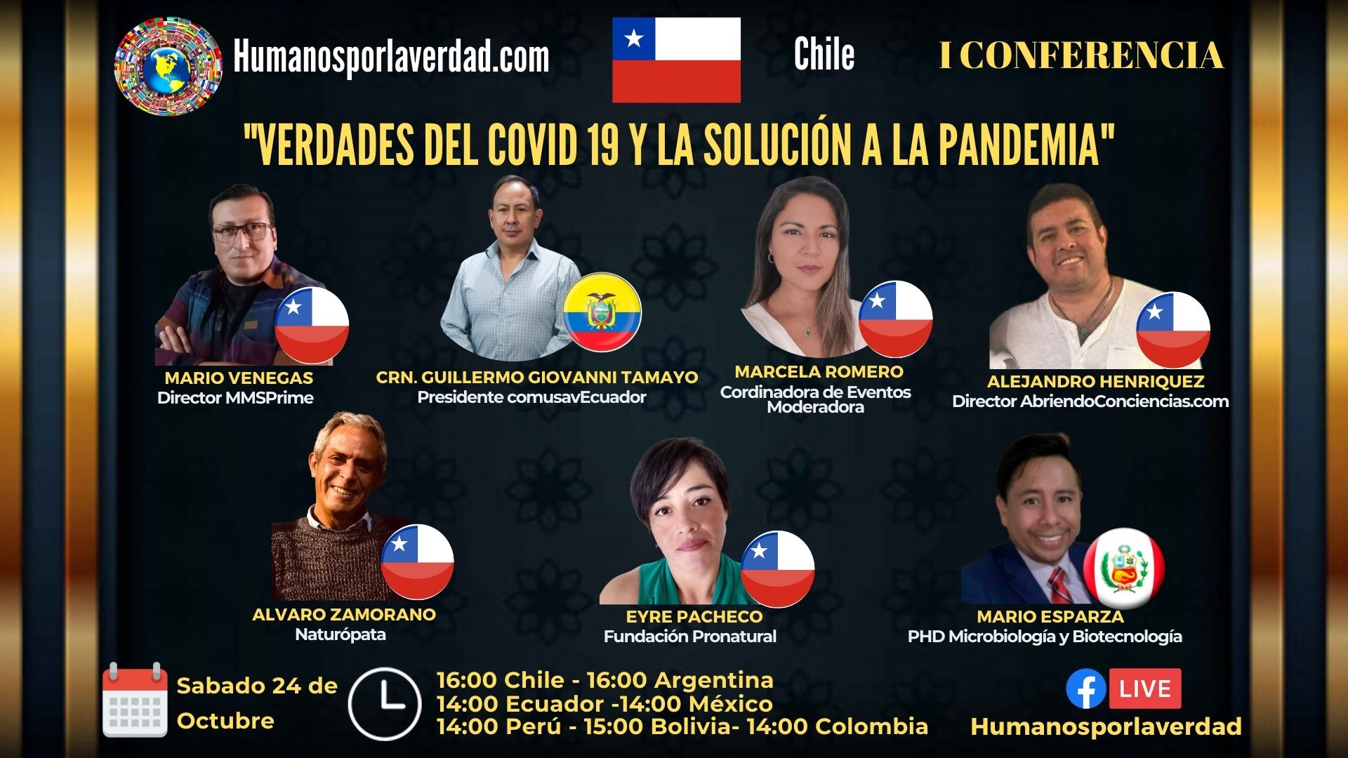 1era Conferencia Humanosporlaverdad sabado 24 de octubre 2020